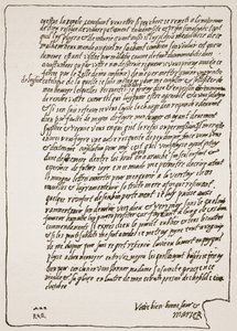 Fine di una lettera a Elisabetta I, da Maria, regina di Scozia, quando era in prigione, chiedendo di avere un cappellano cattolico, illustrazione da The Church of England: A History for the People di H.D.M. Spence-Jones da English School