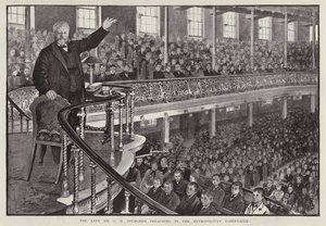 Il Predicatore Battista Particolare Inglese Charles Haddon Spurgeon che Predica al Metropolitan Tabernacle, Londra