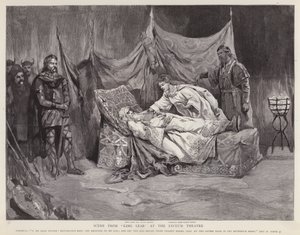 Attori inglesi Henry Irving ed Ellen Terry in una produzione del Re Lear di Shakespeare al Lyceum Theatre, Londra da English School
