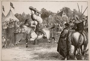 Festa inglese nel XIV secolo: Giostra alla Quintana, illustrazione da Cassells Illustrated History of England da English School