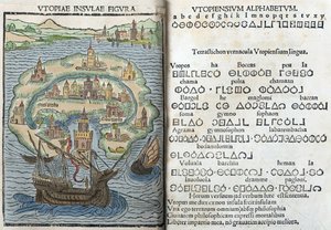 Incisione da "Utopia" di Thomas More da English School