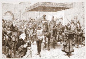 Ingresso di Papa Giovanni a Costanza, illustrazione da La storia del protestantesimo di James Aitken Wylie (1808-1890), pub. 1878 da English School