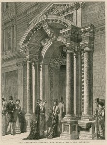Ingresso della Grosvenor Gallery, New Bond Street, Londra da English School