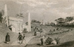 Ingresso alle Catacombe, Cimitero di Highgate, Londra da English School
