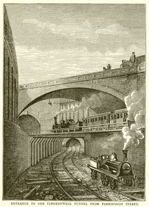 Ingresso al tunnel di Clerkenwell da Farringdon Street da English School