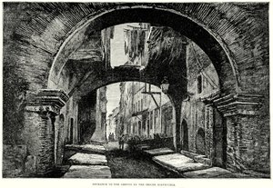 Ingresso al Ghetto dalle Pesche Riavecchia (incisione)