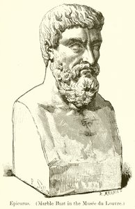 Epicuro. (Busto in marmo del Museo del Louvre) (incisione)