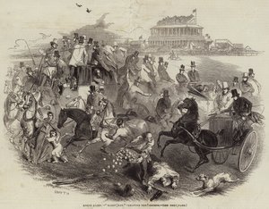 Corse di Epsom, "Derby Day", lasciando il percorso (incisione)