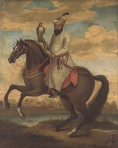 Ritratto equestre di un nobile indiano da English School