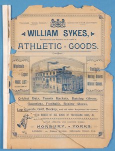 Catalogo delle attrezzature prodotto da William Sykes, 1896 da English School