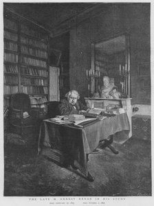 Ernest Renan, filosofo e storico delle religioni francese, nel suo studio da English School