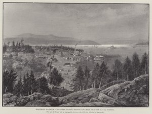 Porto di Esquimalt, Isola di Vancouver, Columbia Britannica, la nostra nuova stazione navale (incisione) da English School