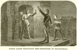 Ethan Allen chiede la resa di Ticonderoga da English School