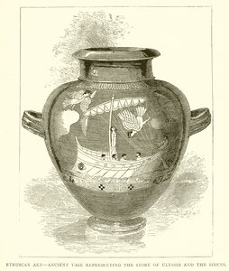 Arte etrusca - Antico vaso che rappresenta la storia di Ulisse e le Sirene