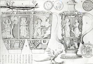 Vaso etrusco e disegni da English School