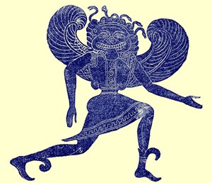 Gorgone etrusca, dal Museo Campana, illustrazione da History of Rome di Victor Duruy, pubblicato nel 1884