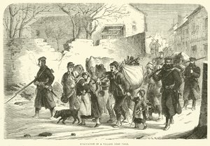 Evacuazione di un villaggio vicino a Parigi, dicembre 1870 da English School