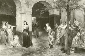 Evariste Carpentier Mme Roland nella prigione di Ste Pelagie (incisione)