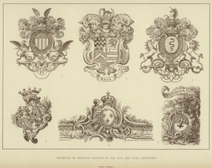 Esempi di disegni araldici dei secoli XVII e XVIII da English School