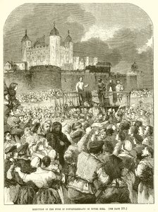 Esecuzione del duca di Northumberland a Tower Hill da English School