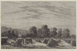 Esposizione di arte britannica moderna, un campo di grano, sera da English School