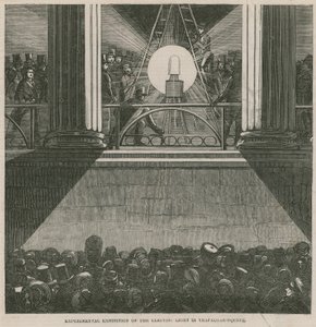 Esposizione sperimentale della luce elettrica in Trafalgar Square, Londra