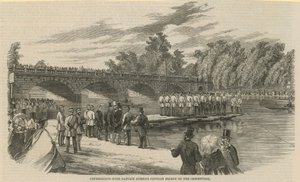 Esperimenti con il ponte galleggiante del Capitano Fowkes sulla Serpentine, Hyde Park da English School