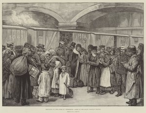 Espulsione degli ebrei da San Pietroburgo, scena alla stazione ferroviaria del Baltico da English School