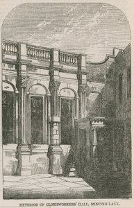 Esterno della Clothworkers Hall, Mincing Lane, Londra da English School