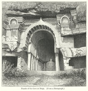 Facciata della Grotta di Bhaja (incisione) da English School