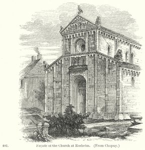 Facciata della chiesa di Rosheim (incisione) da English School