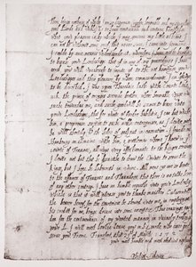 Facsimile della calligrafia di Philip Sidney all