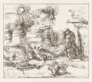 Facsimile di uno studio di Leonardo da Vinci da English School