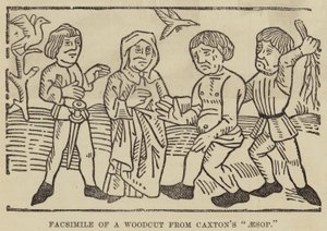 Facsimile di una xilografia da "Esopo" di Caxton da English School