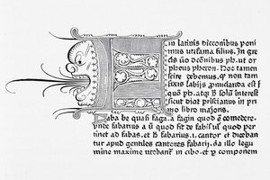 Facsimile di una pagina del Catholicon, stampato da Johannes Gutenberg, Magonza, 1460 da English School