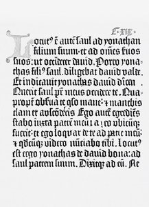 Facsimile di una pagina della Bibbia, stampata da Johannes Gutenberg, Magonza, 1456 da English School