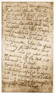 Facsimile di una pagina delle note di Sir Ralph Verney sul Lungo Parlamento da Memoirs of the Verney Family da English School