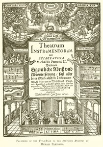 Facsimile della pagina del titolo del Syntagma Musicum di Michael Praetorius