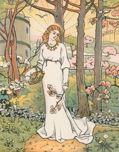 La bella Emelye che raccoglie fiori. 