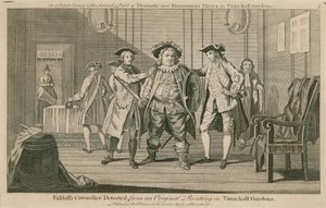 La codardia di Falstaff scoperta, da un dipinto originale nei Vauxhall Gardens, Londra