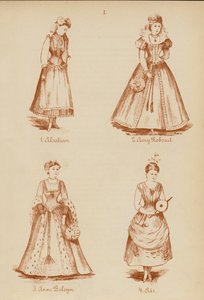Costumi di carnevale: Alsaziano, Amy Robsart, Anna Bolena, Aria