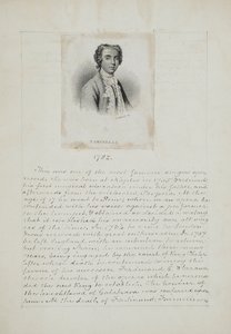 Farinelli, inciso da Henry Adlard (fl.1828-69), c.1830 (incisione e penna e inchiostro su carta) da English School