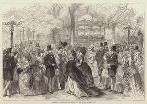 Passeggiata e Concerto alla Moda negli Champs Elysees, Parigi (incisione) da English School