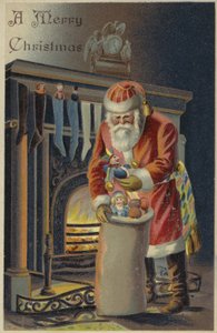 Babbo Natale che riempie le calze dei bambini da English School