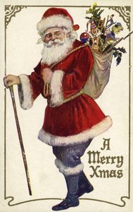 Babbo Natale con un sacco di giocattoli da English School