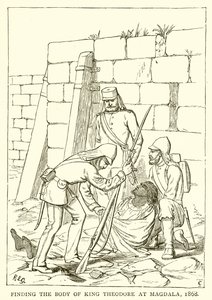 Ritrovamento del corpo del re Teodoro a Magdala, 1868 da English School