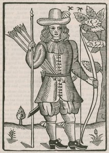 Biglietto degli arcieri di Finsbury per la gara del 1676 da English School