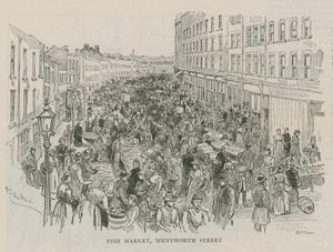 Mercato del pesce, Wentworth Street, Londra da English School