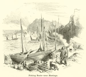 Barche da pesca, vicino a Hastings da English School