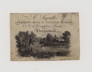Fabbricante di Canne da Pesca e Attrezzature, C Sneath, biglietto da visita